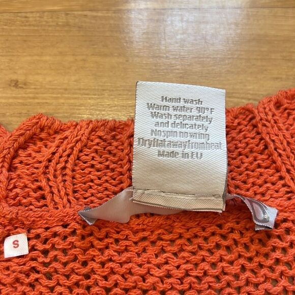 Poles Maison Montagut Orange Button Down Knit Sweater Cardigan Small - Picture 5 of 7